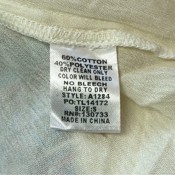 Umgee White Blue Gauzy Boho Tunic Dress Small Peasant Bohemian Southwestern - Picture 12 of 12